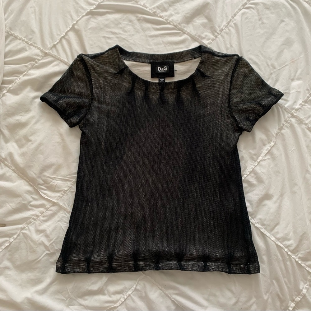 D&G Black Mesh T Shirt